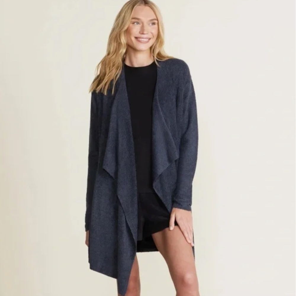 Barefoot Dreams CozyChic Lite Long Cardigan S/M Indigo Blue